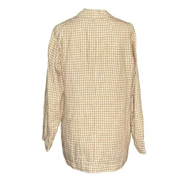 MADEWELL | Oversized Linen Dorset Blazer in Gingham Check Plaid Size M - Picture 9 of 13